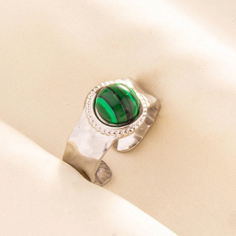 Green Turquoise Adjustable Ring