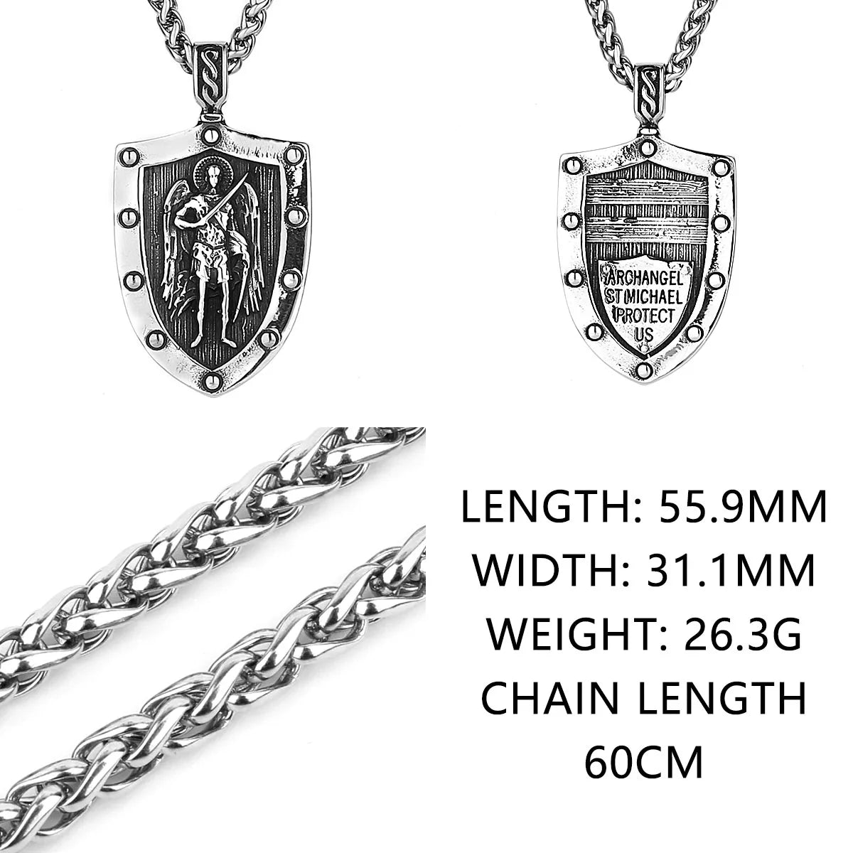 Viking Warrior Archangel Michael Shield Pendant