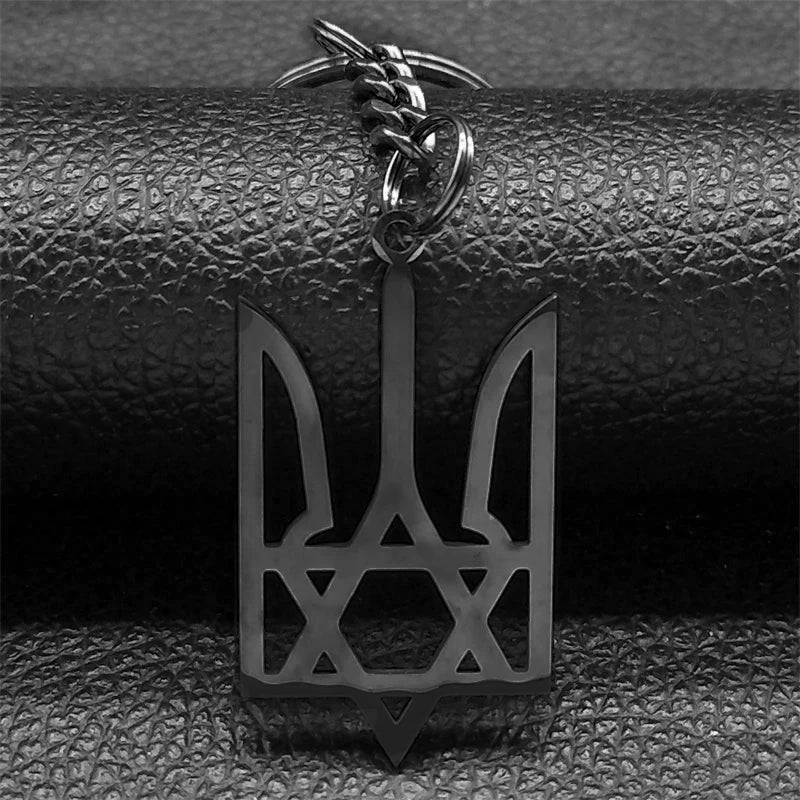 Ukraine Tryzub Trident Pendant Keychain