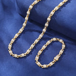 S925 Iced-Out Moissanite Bead Link Bracelet