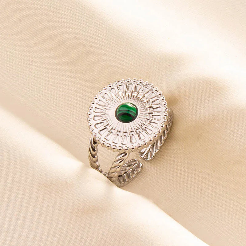 Green Turquoise Adjustable Ring