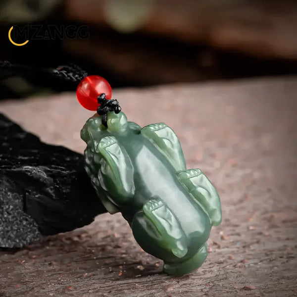 Hand-Carved Hetian Jade Pendant - Blue Jade