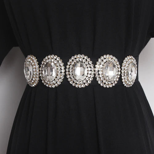 Luxury Rhinestone Pearl Waist Belt - Elegant & Chic