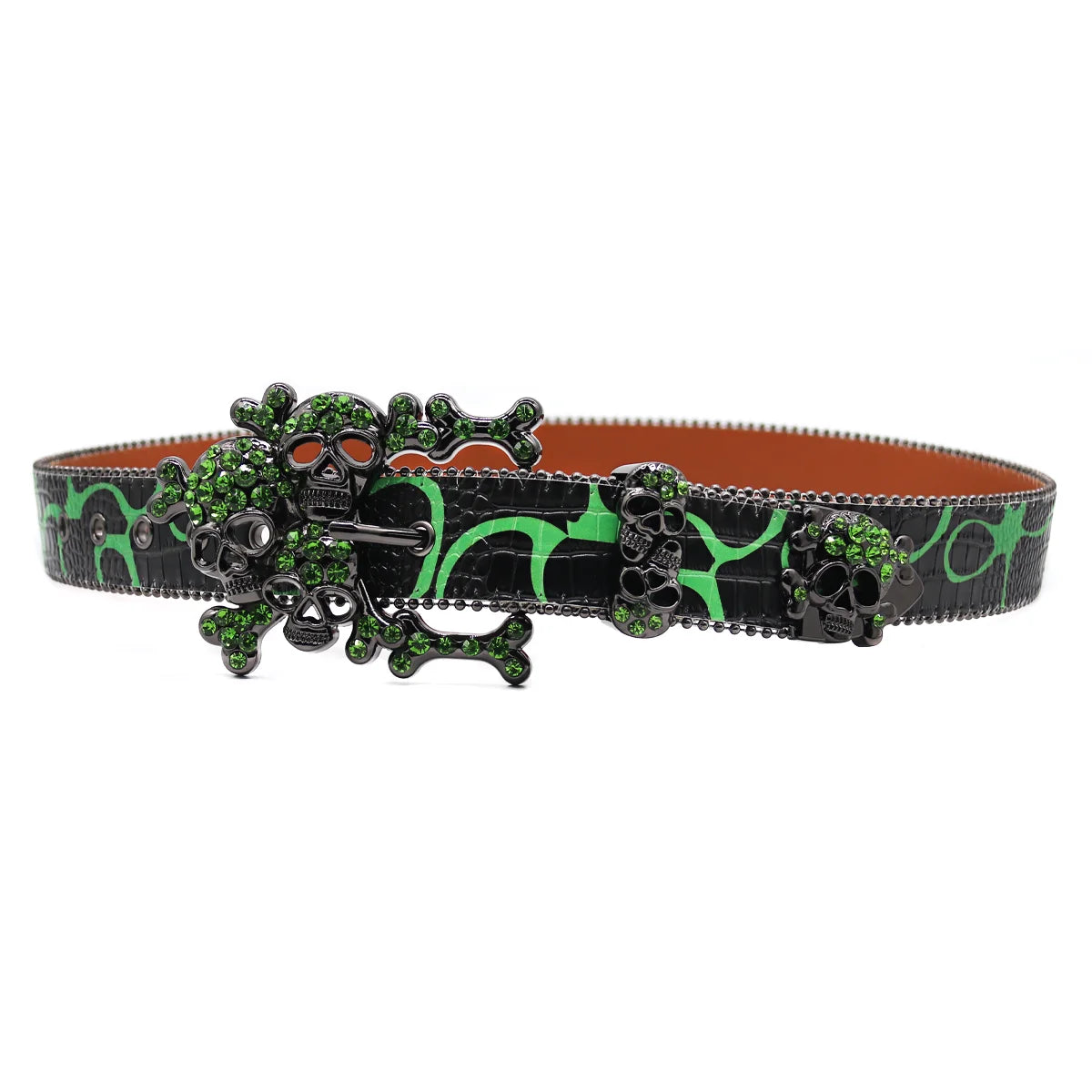 Skull Western Rhinestones Belt