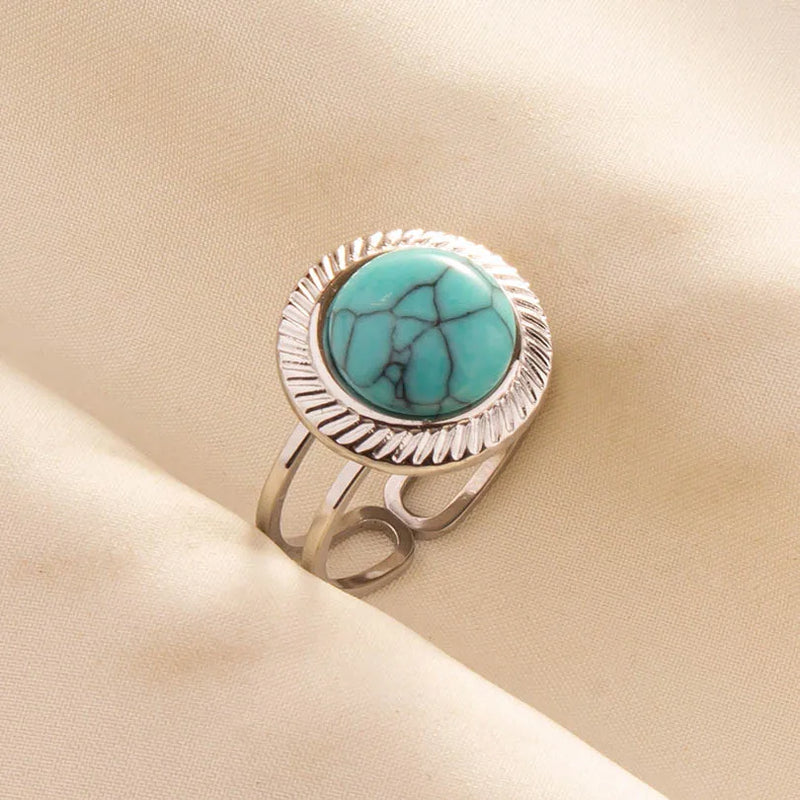 Boho Turquoise Adjustable Ring 