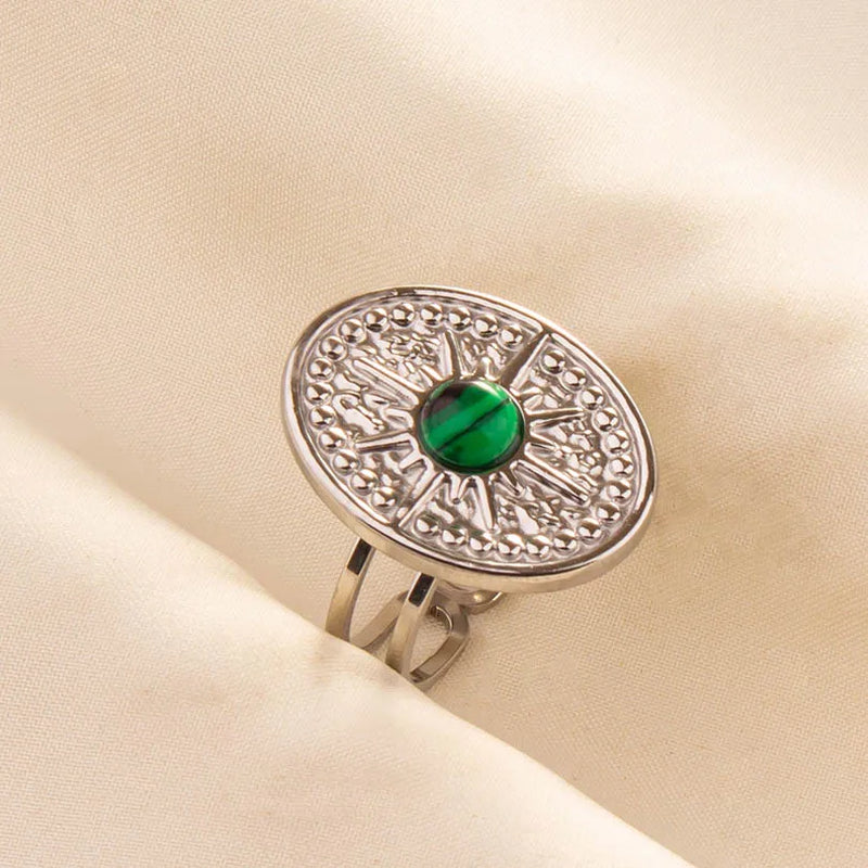 Green Turquoise Adjustable Ring