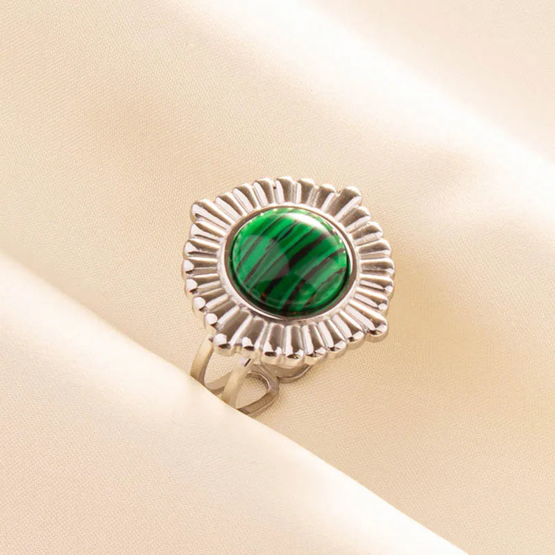 Green Turquoise Adjustable Ring