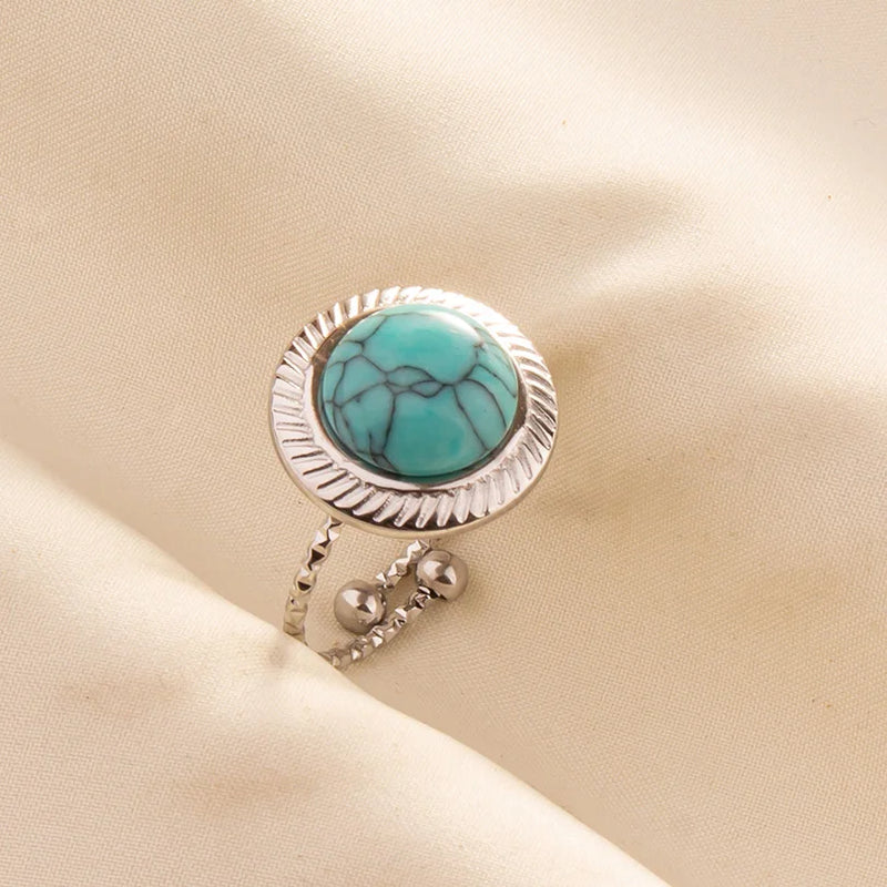 Boho Turquoise Adjustable Ring 