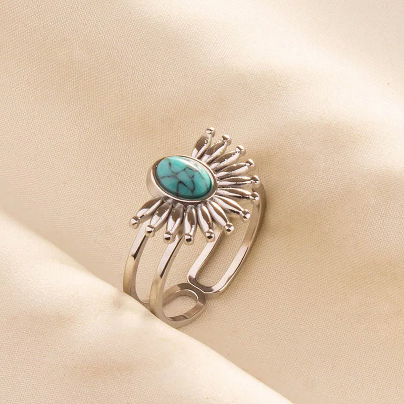 Boho Turquoise Adjustable Ring 