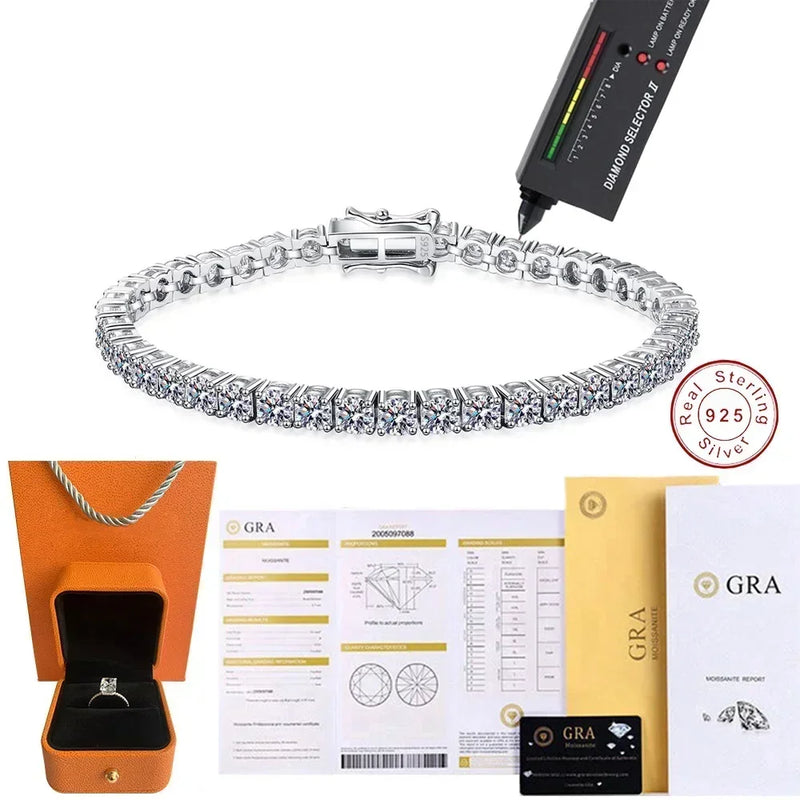 Moissanite Bracelet in 925 Sterling Silver
