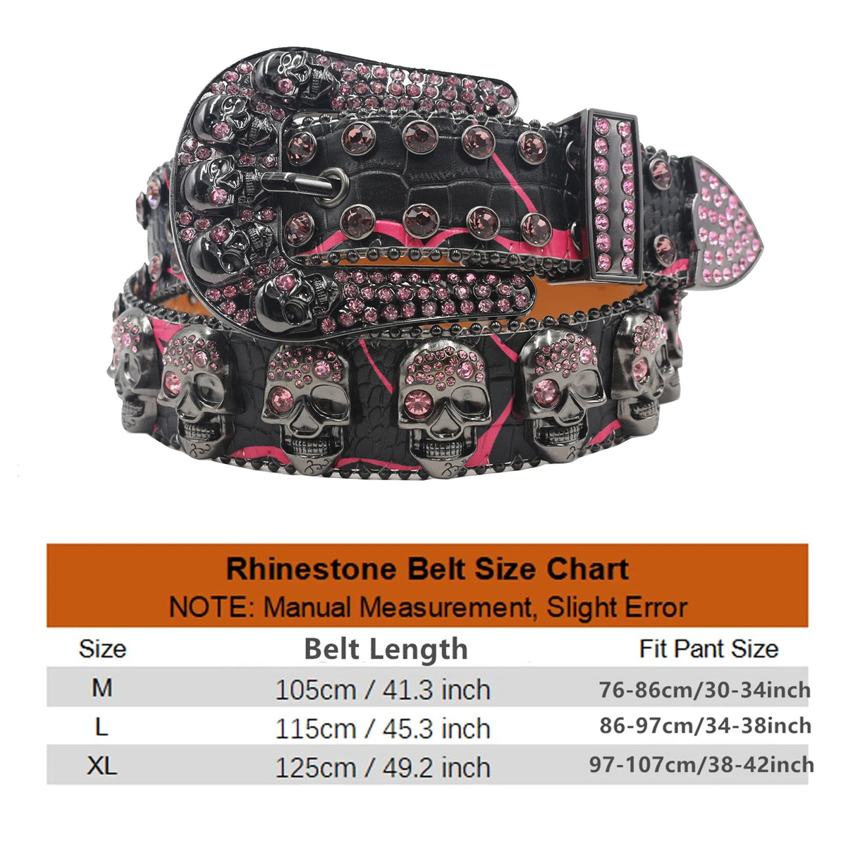 Strap Punk Rhinestone Western Belt

