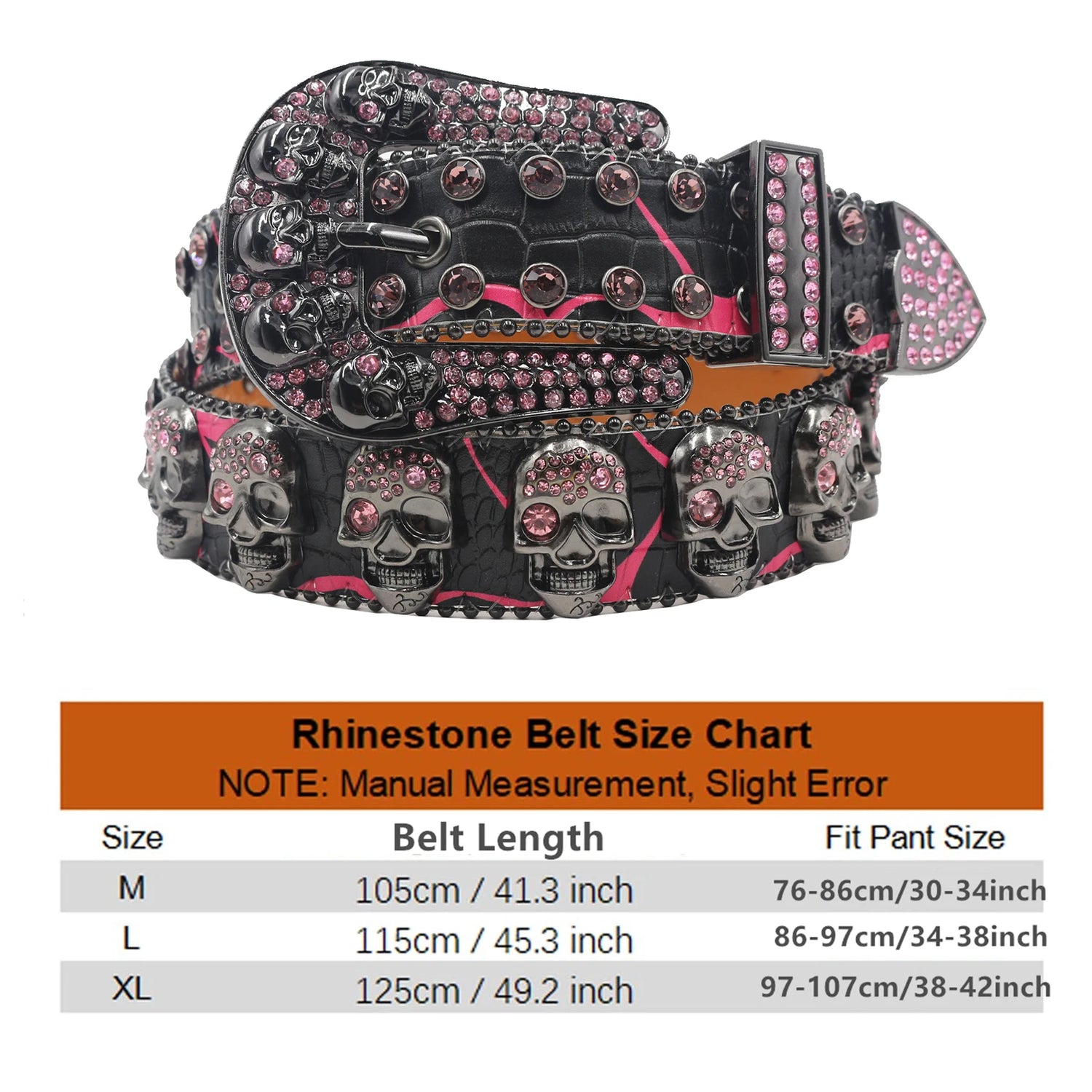 Strap Punk Rhinestone Western Belt
