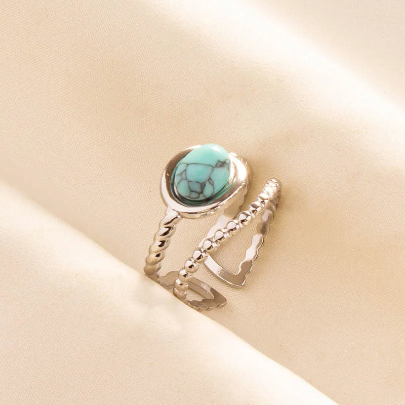 Boho Turquoise Adjustable Ring 