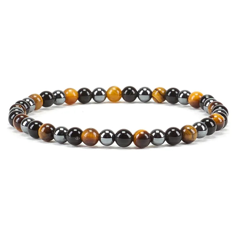 Unisex Natural Stone Beaded Elastic Bracelet