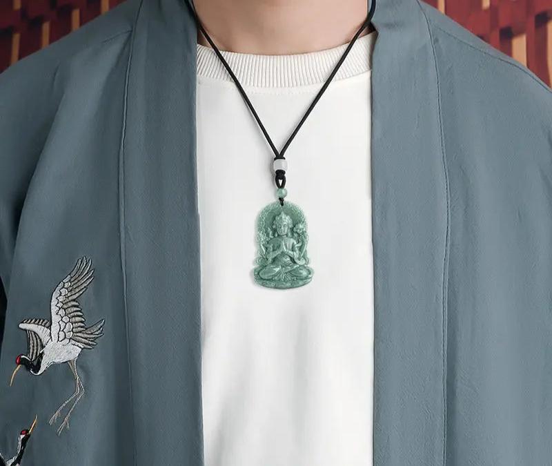 Jadeite Guanyin Pendant