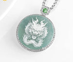 Blue Jadeite Dragon Pendant