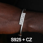 S925 Moissanite Punk Couple Bangle
