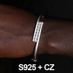 S925 Moissanite Punk Couple Bangle