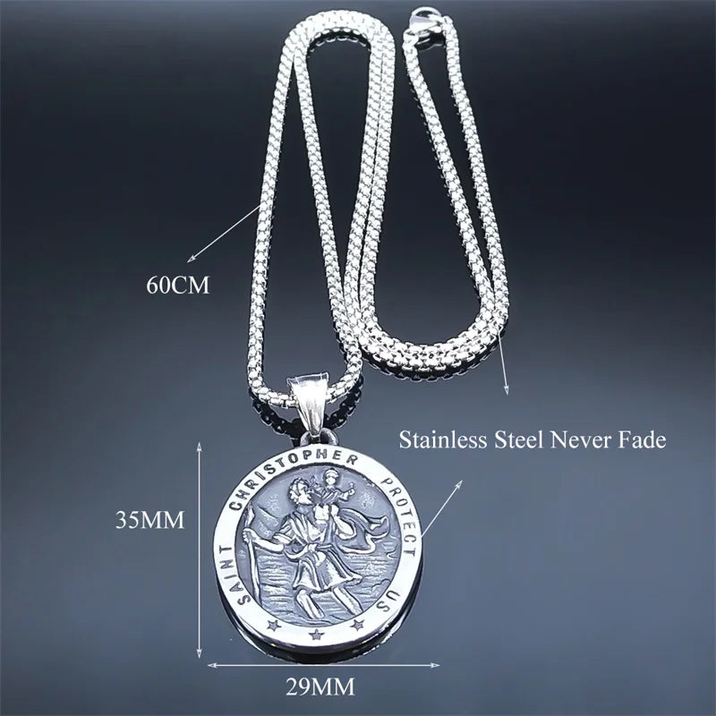 Stainless Steel Protection Amulet Necklace
