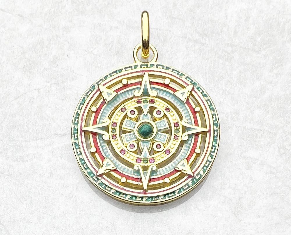 Golden Aztec Amulet Pendant