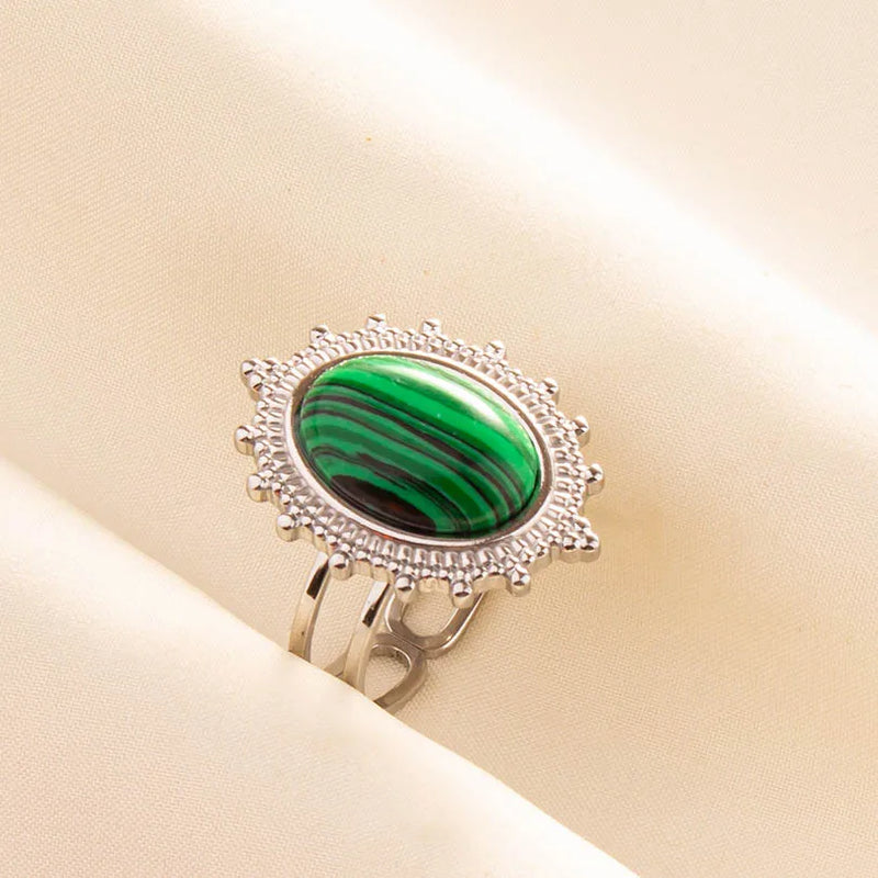 Green Turquoise Adjustable Ring