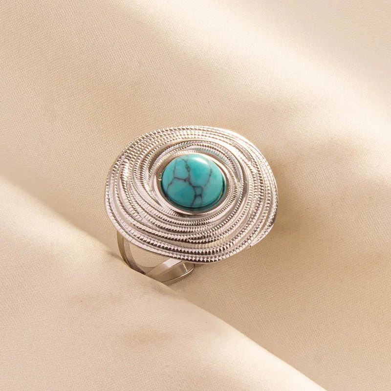 Boho Turquoise Adjustable Ring 