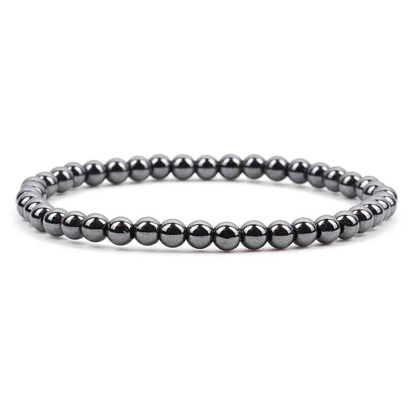 Unisex Natural Stone Beaded Elastic Bracelet