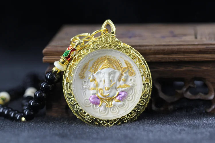 Thailand Buddha Card & Ganesh Elephant Amulet 