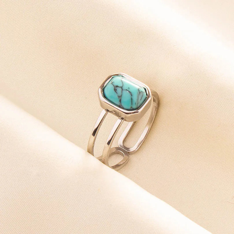 Boho Turquoise Adjustable Ring 