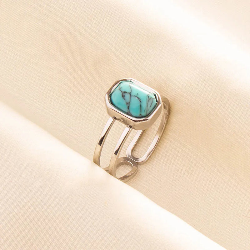 Boho Turquoise Adjustable Ring 