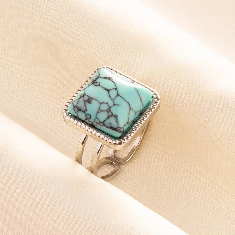 Boho Turquoise Adjustable Ring 