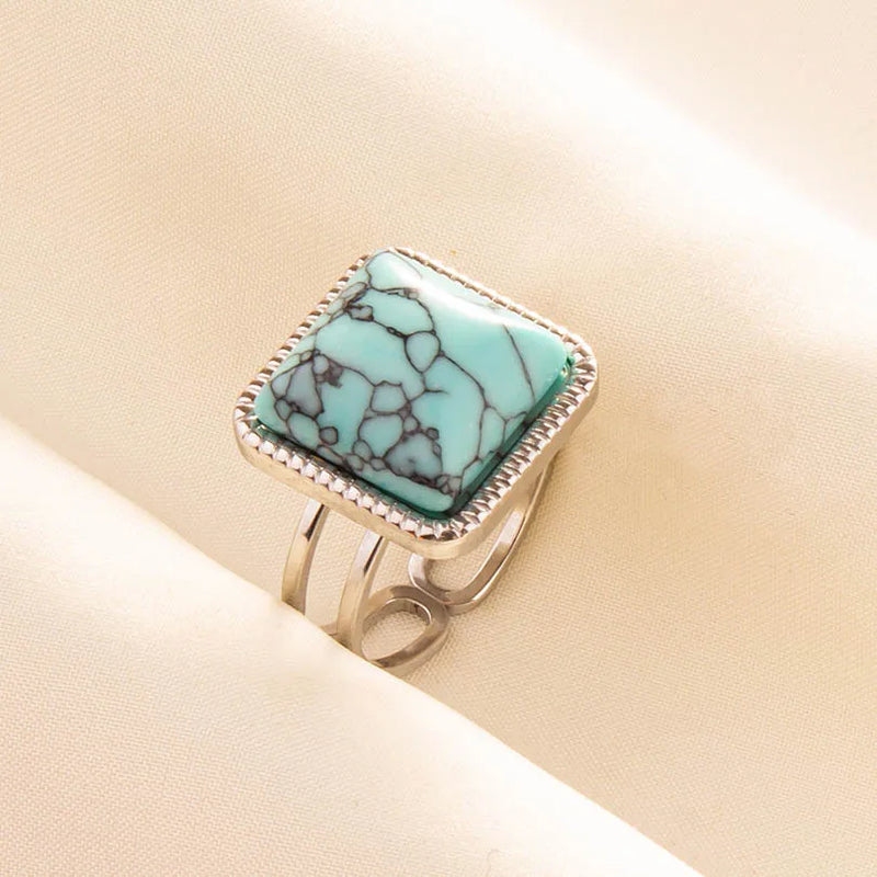 Boho Turquoise Adjustable Ring 