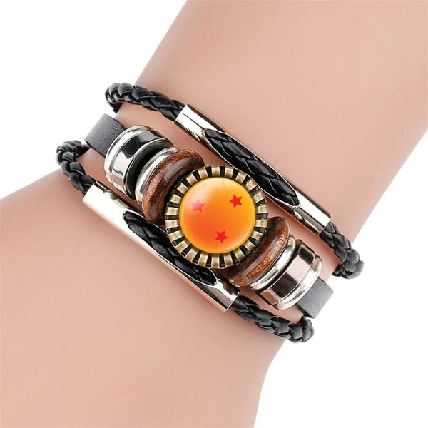 DragonBall Gemstone Cowhide Bracelet - Hand-Woven Jewelry Gift