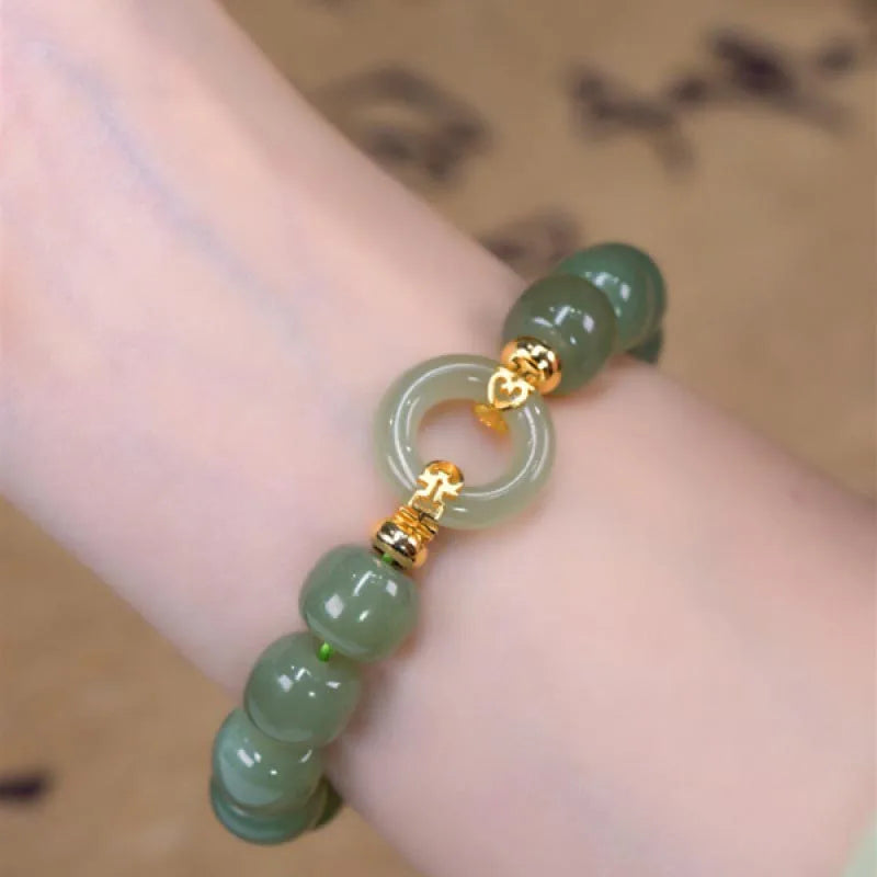 Bohemian Vintage Hetian Jade Beaded Bracelet