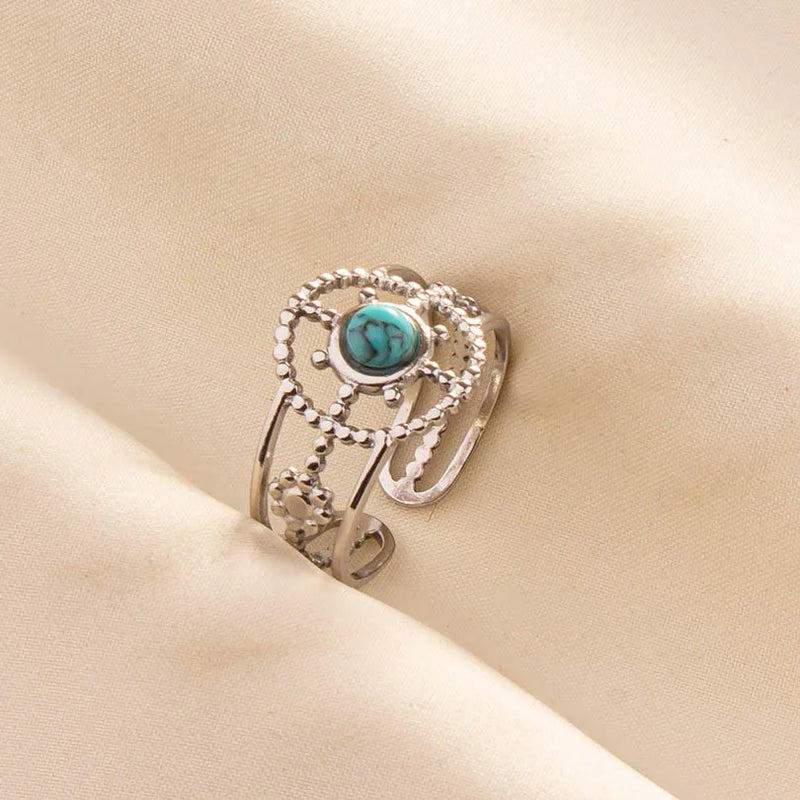 Boho Turquoise Adjustable Ring 