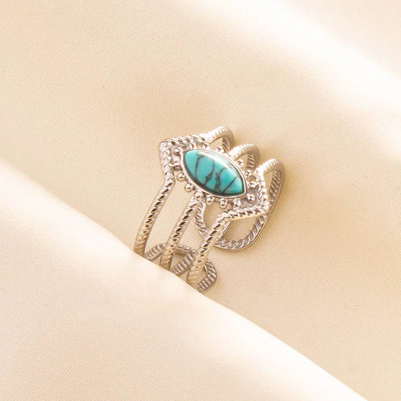 Boho Turquoise Adjustable Ring 