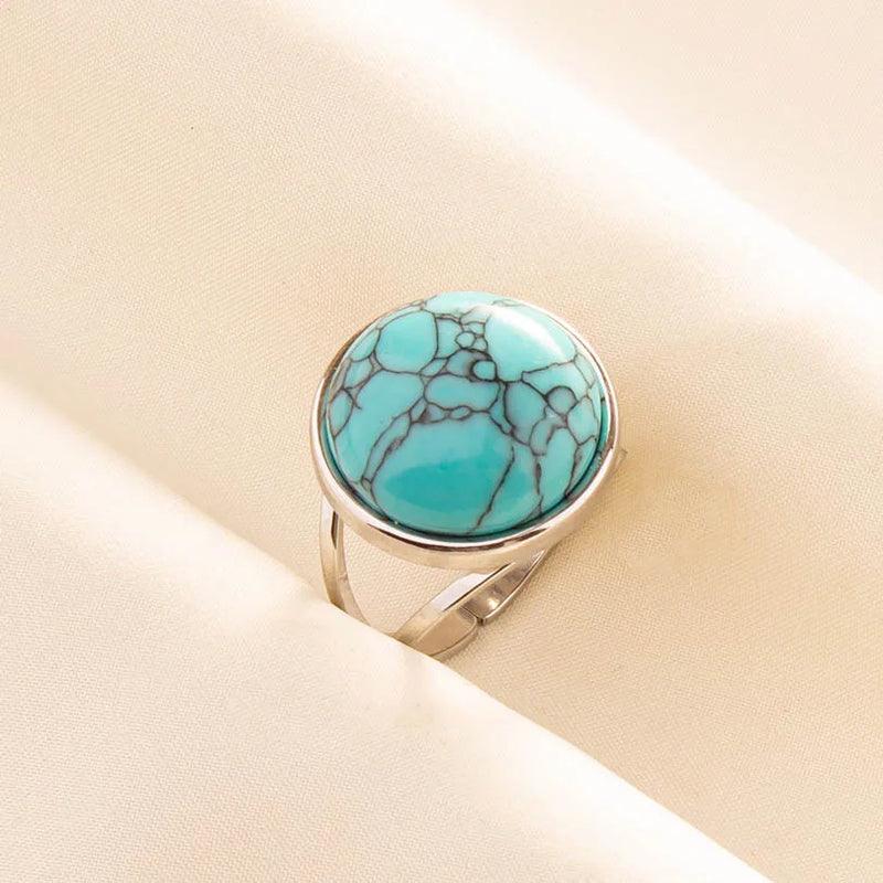 Boho Turquoise Adjustable Ring 