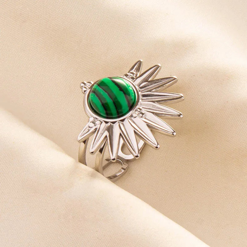 Green Turquoise Adjustable Ring