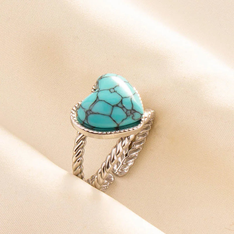 Boho Turquoise Adjustable Ring 