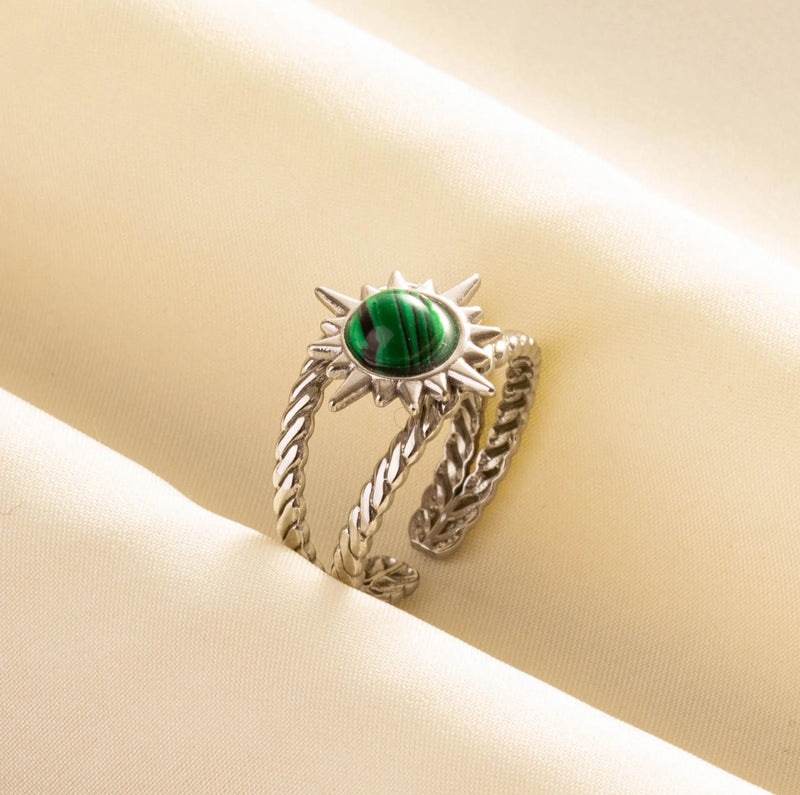 Green Turquoise Adjustable Ring