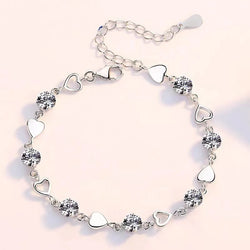 925 Heart Zircon Hollow Bracelet