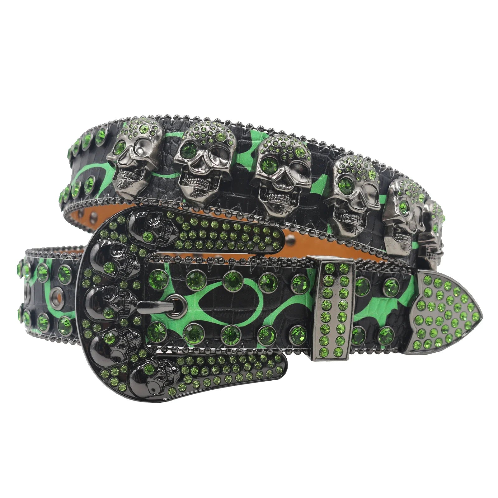 Strap Punk Rhinestone Western Belt
