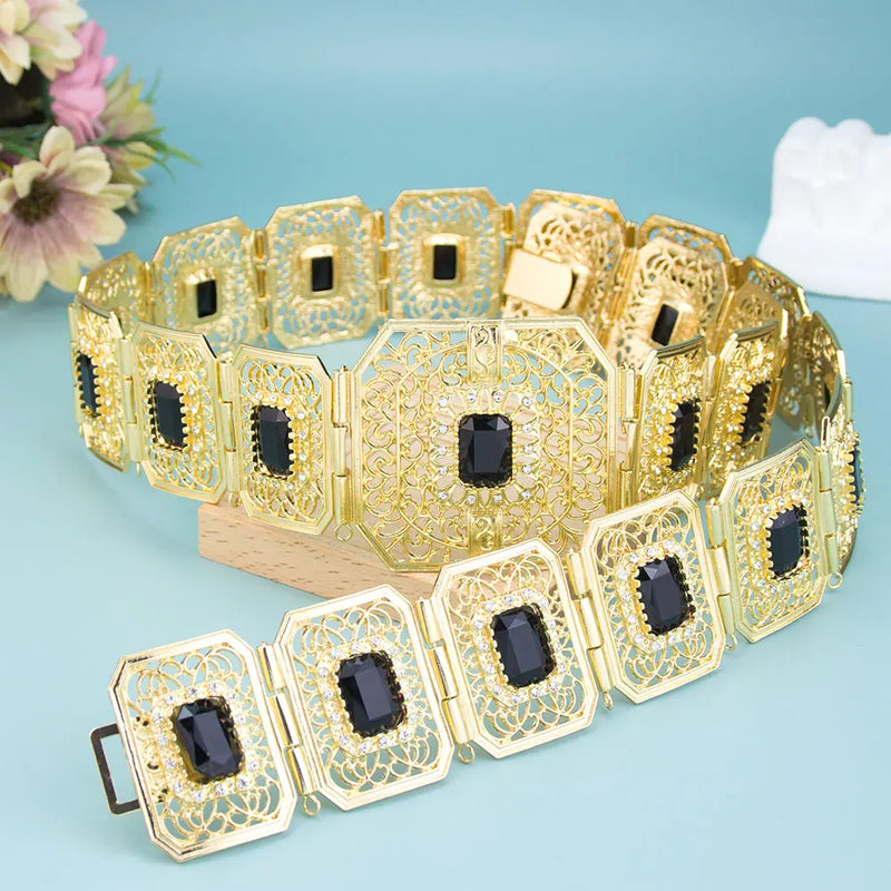 Elegant Morocco Caftan Belt - Adjustable Crystal Wedding Jewelry