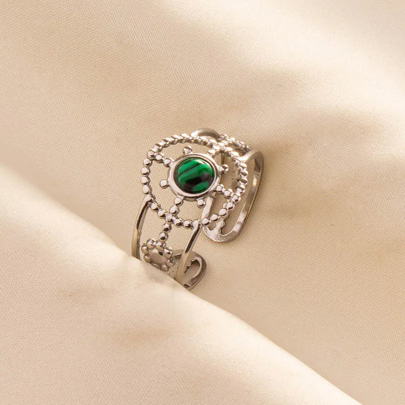 Green Turquoise Adjustable Ring