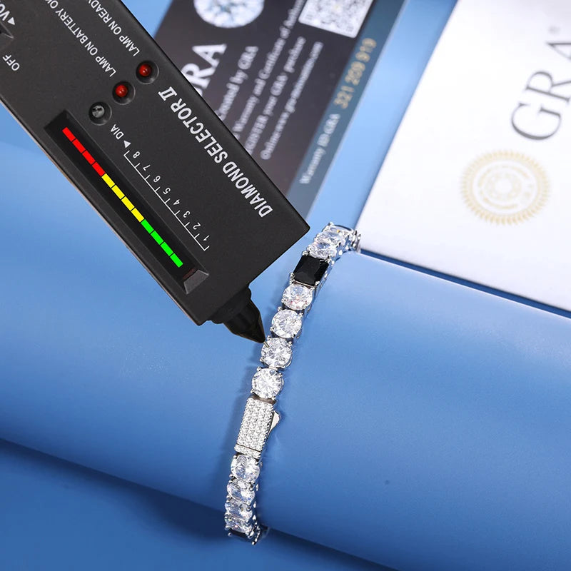 ICEOUTBOX Moissanite & Black CZ Bracelet