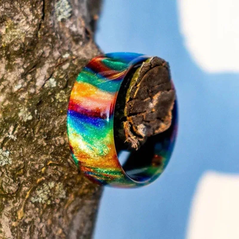 Bohemian Rainbow Resin Ring