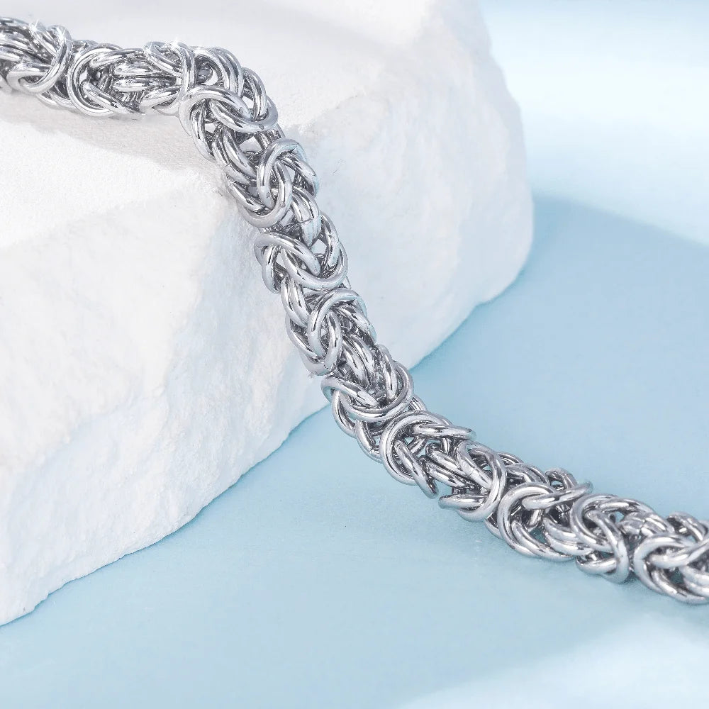Silver Byzantine Emperor Chain Bracelet