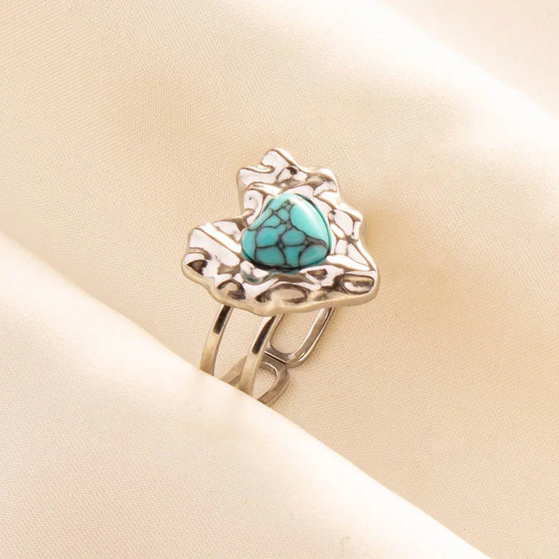 Boho Turquoise Adjustable Ring 