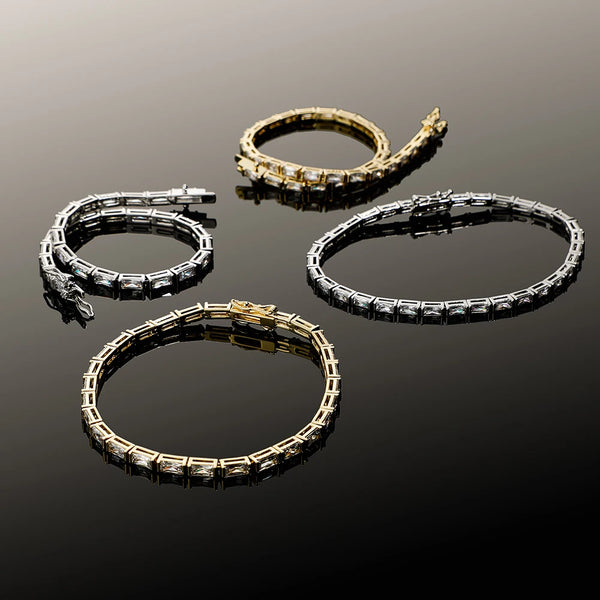TOPGRILLZ Baguette Couple Tennis Bracelet