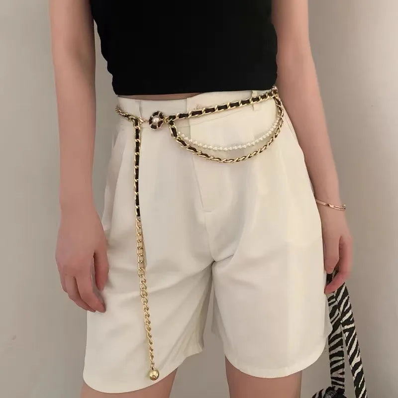 Gold Multi-Layered Waist Chain - Y2K Fashion Belt